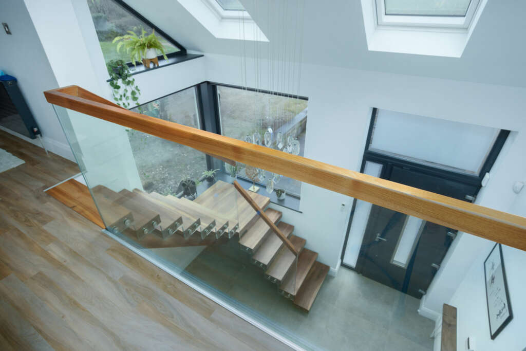 Walnut Central String Staircase