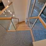 Solid Oak String Staircase With Oak Handrails and glass Panels 2