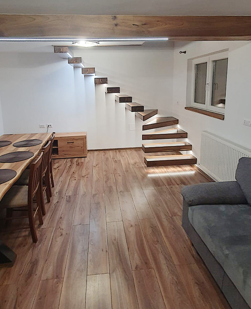 Walnut Floating Staircase