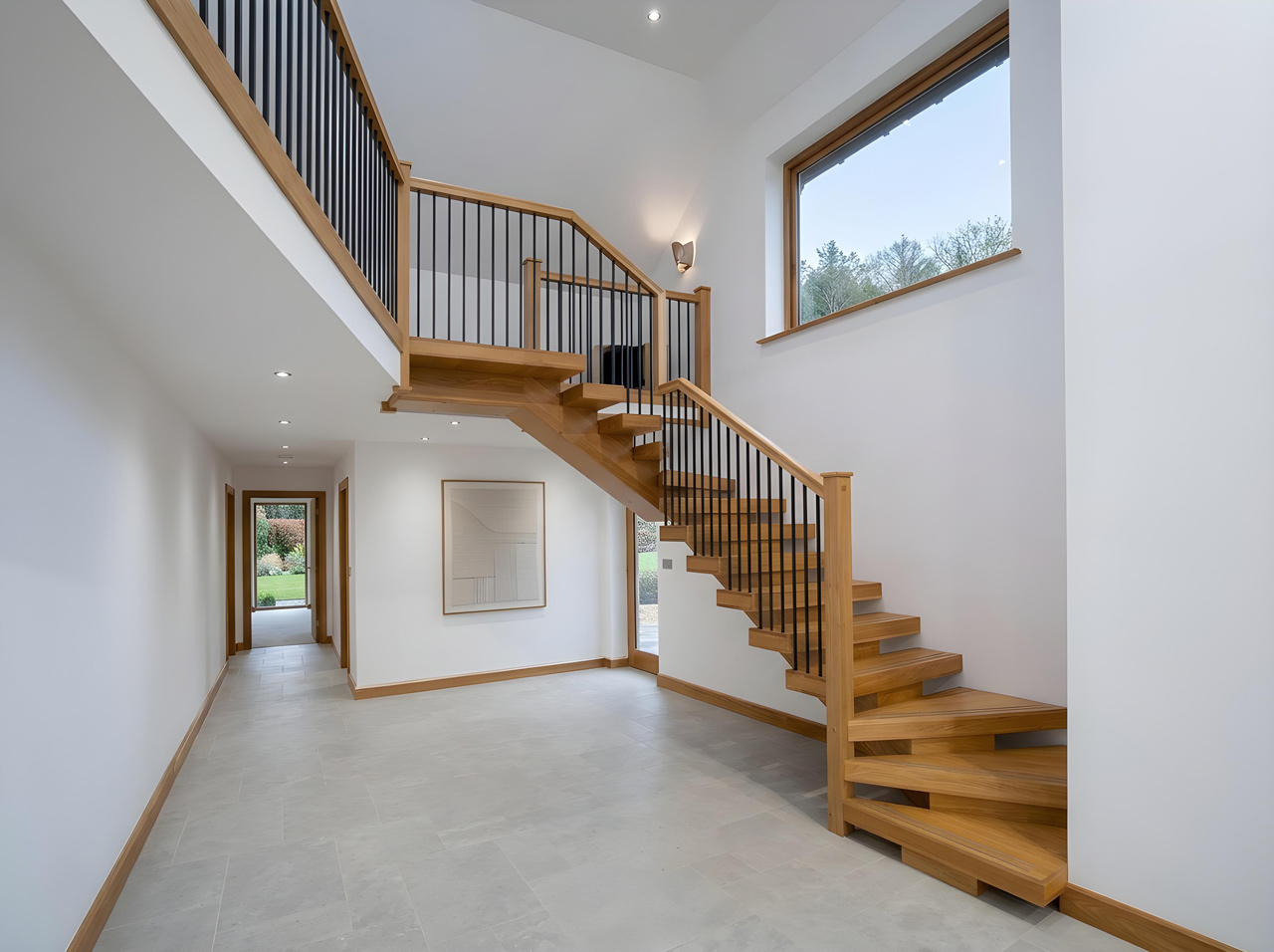 Oak Central String Staircase