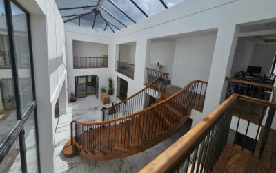 Bespoke American Walnut Curved Staircase Birmingham